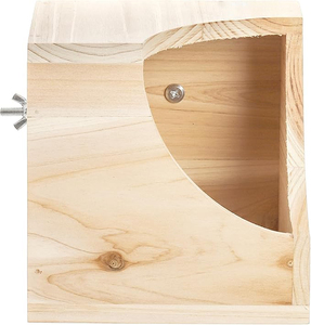 <span class=keywords><strong>Maison</strong></span> de chinchilla en bois naturel carré petit animal cachette <span class=keywords><strong>cabane</strong></span> pour chinchilla écureuil planeurs de sucre dans la cage 6.5X6.5X6.5 po - Product Image 3