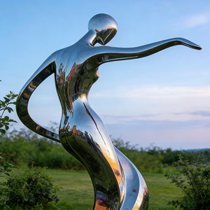 Escultura Metálica 3D de Acero Inoxidable Pulido, Artesanía Metálica Moderna para Jardín, Personalizable - Product Image 5