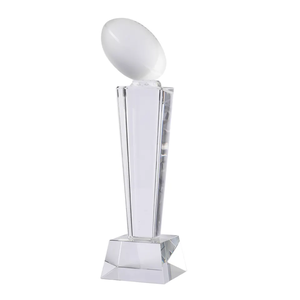 卸売ファンタジーK9クリスタル<span class=keywords><strong>3D</strong></span>アメリカンフットボールトロフィーカスタムロゴクリスタルラグビートロフィーリーグチャンピオン - Product Image 1
