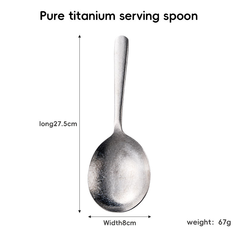 Pure titanium serving spoon