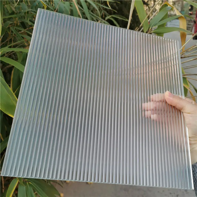 하이 퀄리티 제조 업체 투명 피리 갈대 장식 패턴 스테인드 글라스 시트 패널 패턴 유리