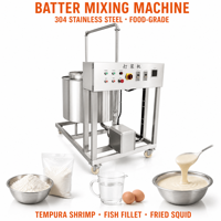 Mélangeur de pâte pour la préparation de la pâte à saupoudrer de crevettes, capacité de travail de 100 litres, réservoir en acier de 1,5 kilowatt