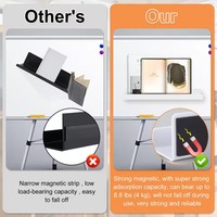Étagère à livres magnétique 2 pièces en acrylique, étagère flottante pour tableau blanc, règle pour stylo, étagère pour chambre d'enfant, salle de classe, réfrigérateur