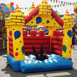 Trampoline gonflable au design réaliste de <span class=keywords><strong>château</strong></span> avec enclos de sécurité renforcé pour une protection anti-chute - Product Image 2