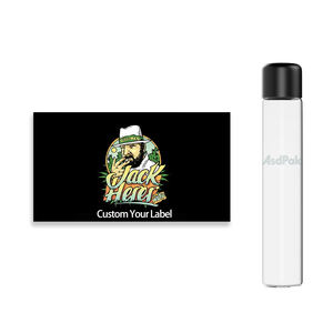 Tubes en verre transparent personnalisés de 81 mm et 116 mm avec couvercle rond noir résistant aux enfants - Product Image 2