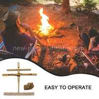 Kit de perçage à l'arc CAMPINGFIELD, double perceuse, planche de feu en paulownia, broche en pin pour la survie en plein air, la randonnée, le camping, allume-feu