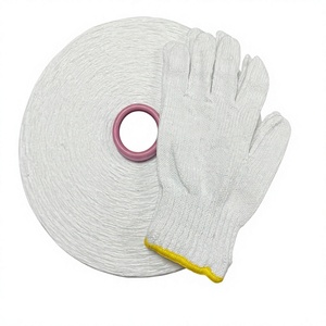 Gant blanc à extrémités ouvertes en fil recyclé de haute qualité, 35% coton recyclé, Ne 8s/1, MOQ 2000 kg, Vietnam, facile à utiliser - Product Image 1