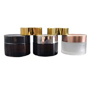 ขวดครีมแก้วใสคุณภาพสูง ขนาด 5 กรัม 10 กรัม 15 กรัม 20 กรัม 30 กรัม 50 กรัม 60 กรัม 100 กรัม พร้อมฝาสีทองดำ - Product Image 1