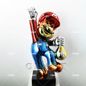 Bolsa de Dinero <span class=keywords><strong>Super</strong></span> <span class=keywords><strong>Mario</strong></span> <span class=keywords><strong>Bros</strong></span> de Resina, Coleccionable, <span class=keywords><strong>Mario</strong></span> Corriendo, Escultura Artística, Modelo 3D, Pintado a Mano, Personalizable - Product Image 5