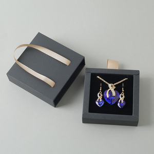 Boîte à bijoux écologique personnalisée avec logo, tiroir coulissant, poignée en ruban, sac cadeau, emballage pour bijoux, collier, bague - Product Image 4