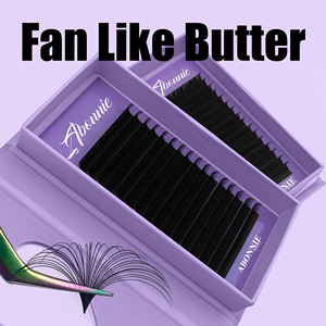 Abonnie Lashes: Extension ciglia morbide e affusolate in PBT coreano, a ventaglio, con curvatura densa e consistenza dalla base alle punte, per rivenditori all'ingrosso - Product Image 2