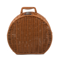Panier de pique-nique portable personnalisé de haute qualité en rotin et osier tressé fait main, vide, pour 2 personnes, en plastique Wintop