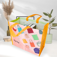 Sac de courses en RPET recyclé non tissé avec logo personnalisé, écologique, réutilisable, sac fourre-tout laminé pour la promotion en supermarché et en épicerie