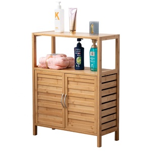 Meuble de rangement moderne en bambou pour salle de bain, armoire <span class=keywords><strong>haute</strong></span> sur pied pour toilettes - Product Image 3