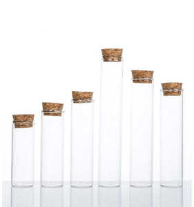 Fiala Tubolare Trasparente in Vetro Borosilicato da 30ml 40ml 50ml 60ml 80ml 100ml con Tappo in Sughero all'Ingrosso - Product Image 3