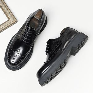 Nuevos Zapatos Formales Casuales de Negocios con Cordones y Punta Cuadrada de Cuero Genuino para Hombre, Transpirables, Antideslizantes y Ligeros para Otoño - Product Image 6