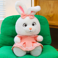 Adorable tenue de marin pour lapin en peluche, jouet en peluche doux et moelleux, lapin blanc en peluche