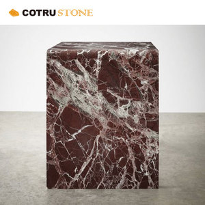 Tốt Nhất Bán Cao Cấp Đồ Nội Thất Nhà Bằng Đá Cẩm Thạch Tự Nhiên Màu Tím Đỏ Phân Lâu Dài Làm Bằng Tay Tùy Chỉnh Bền Phân Cho Nhà Deco - Product Image 4