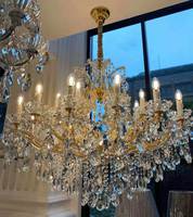 Lustre moderne en cristal Hôtel Maria Theresa, lampe suspendue de luxe pour salon, installation suspendue de taille moyenne