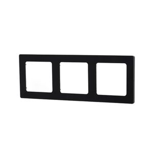 Placa de pared de vidrio de 3 teclas, negra, ideal para controlar la iluminación y dispositivos eléctricos en espacios. - Product Image 1