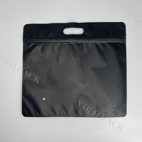 Plastik dengan pegangan dan jendela depan warna hitam siap dikirim kemeja pakaian tas Ziplock untuk kemasan pakaian