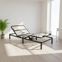Cadre de lit électrique moderne en bois avec lattes, nouveau design, réglable et pliable, style doux