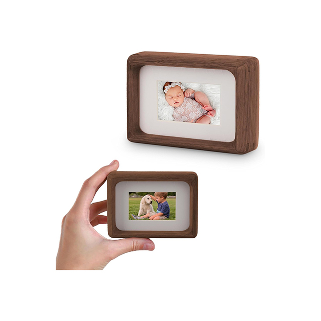 Custom Solid Wood Mini Photo Frame Black Walnut Finish Personalized Gift Desktop Picture Frame Home Decor Wholesale