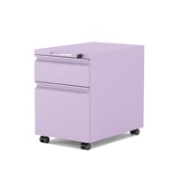 Cabinet mobile de stockage de fichiers de bureau de classement d'archives en métal de 2 tiroirs en acier avec des roues