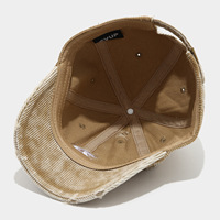 Gorra de béisbol de pana vintage de lujo personalizada al por mayor con parche de letra B, sombrero deportivo retro para moda urbana