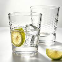 Verre à whisky de luxe 11 oz avec logo personnalisé, intérieur gaufré, extérieur lisse, compatible lave-vaisselle, intérieur rayé, pour cocktails et spiritueux