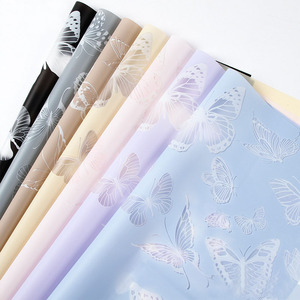 Kanbu Butterfly Print Eco-Friendly Double-Sided PVC Coated Candy Wrapping Paper Unique Flower Packaging - Product Image 1