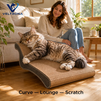 Griffoir pour chat Wave en carton ondulé incurvé, mobilier ergonomique d'intérieur, vente en gros