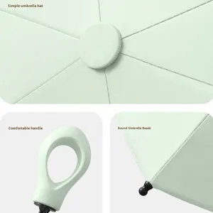 Custom Logo Portable Ring Handle Vinyl <b>Sunscreen</b> Foldable Wholesale Sunny Rainy Sun Capsule Folding Small Mini Pocket Umbrella - Product Image 3