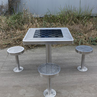 Ensemble table et siège de pique-nique en acier pour l'extérieur, restaurant, jardin, patio, parc, table et chaise en métal