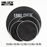 Batterie électronique UNLOCK Pro Black 2/3 couches avec peaux en mesh de 10 à 22 pouces, logo personnalisé, compatible Roland/Alesis CPC-SX2-MH5D