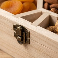 Boîte à collation en bois Landy avec couvercle transparent, 7 compartiments, organiseur de noix et de fruits secs, plateau de service, logo personnalisé, vente en gros