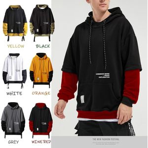 เสื้อฮู้ดผู้ชาย FOXA แบบ Colorblock  ถักทออย่างดี มีกระเป๋า  ดีไซน์ลำลอง สไตล์ฮิปฮอป - Product Image 2