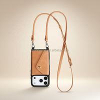 Étui de téléphone en cuir de vachette de luxe Sinco avec sangle, étui de téléphone en cuir à bandoulière personnalisé pour iPhone 17 Pro Max