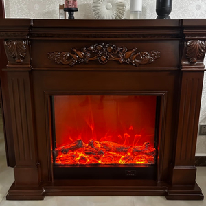 Soporte de TV Tradicional Independiente con Chimenea Eléctrica, Llama y Calor Ajustables, para Decoración Rústica - Product Image 3