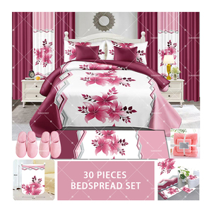 Luxury <strong>Designs</strong> 30 Pieces <strong>Bedding</strong> Sheet <strong>Set</strong> Cotton Filling Bedspread <strong>Bedding</strong> <strong>Set</strong> with Curtains King Size Quilted Quilt - Product Image 4
