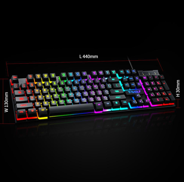 RGB Rechargeable Mechanical Feeling Wireless and Wired Gaming Keyboard Mouse 2in1 Combo