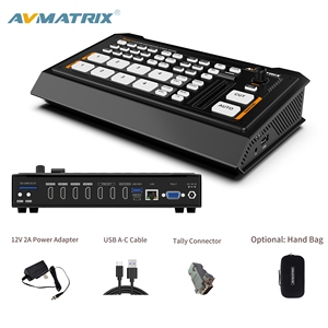 AVMATRIX Shark H4: เครื่องสลับวิดีโอ HDMI 4 ช่องสัญญาณสำหรับการถ่ายทอดสด รองรับการสตรีมแบบ RTMP/SRT บันทึกข้อมูลลง SD/USB รองรับการบันทึกแบบ UVC สำหรับการถ่ายทอดสดในโบสถ์ - Product Image 1