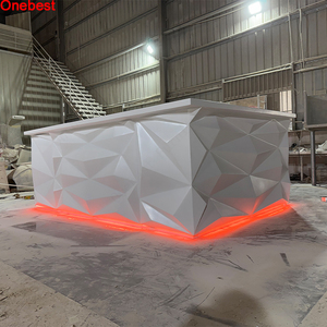 <span class=keywords><strong>Cool</strong></span> Design 3D Diamant Forme Décoration Avant Comptoir De Réception Cosmétique Bureau Entreprise Réception - Product Image 6