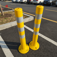 Poteau de délimitation flexible ROADSAFE 75 cm 2026, jaune, en PU réfléchissant, pour la sécurité des voitures et des parkings, destiné au marché équatorien
