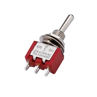 Interrupteur miniature à bascule SPDT 3 broches, interrupteur rouge à chaud, 2A 250VAC 5A 125VAC, marche/arrêt/marche