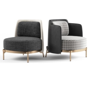 Muebles <span class=keywords><strong>para</strong></span> el hogar moderno ocio Silla de acero de latón piernas tejido tapizado cinta sillón - Product Image 6
