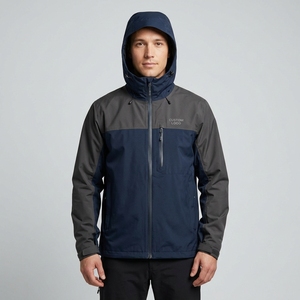 Chaqueta Impermeable con Capucha y Bloques de Color para Mujer, Chaqueta Deportiva Unisex con Cremallera Completa para Otoño - Product Image 4