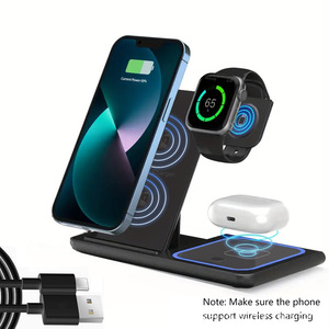 Soporte de cargador inalámbrico 3 en 1 para iPhone 16 15 14 13 12 <span class=keywords><strong>Apple</strong></span> <span class=keywords><strong>Watch</strong></span> S10/9/8 <span class=keywords><strong>Airpods</strong></span> 4 <span class=keywords><strong>Pro</strong></span> <span class=keywords><strong>2</strong></span> Estación de carga rápida plegable - Product Image 4