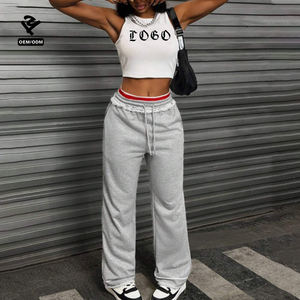 F5787 Ropa Personalizada para <span class=keywords><strong>Mujer</strong></span>, Pantalones Deportivos, Joggers, Pantalones Anchos, Pantalones Holgados con Cordón, Ropa de <span class=keywords><strong>Mujer</strong></span> - Product Image 3