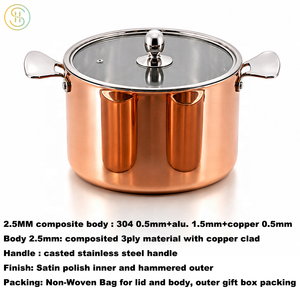 14 Stück 3-fach Kupfer gerade geschnittene Kochgeschirr Set Induktion töpfe und Pfanne für die Küche zu Hause - Product Image 4